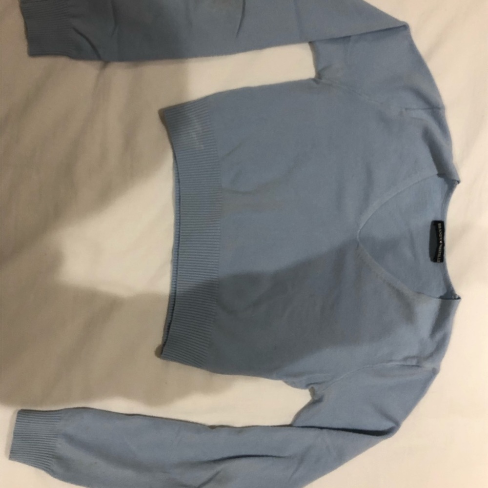 Blue crop top long sleeve
